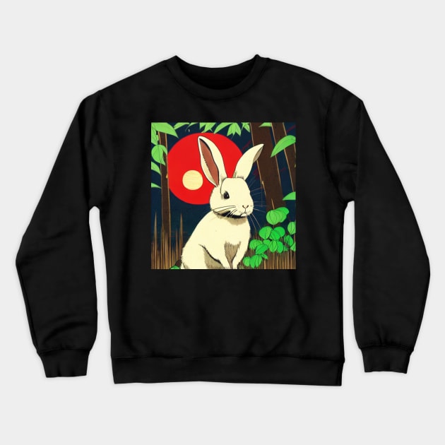Vintage Sunset Beautiful American Mini Rex Bunny Rabbit Crewneck Sweatshirt by wigobun